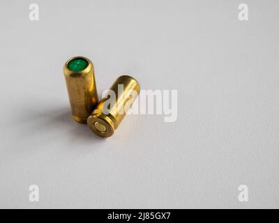 blank cartridges on white background Stock Photo