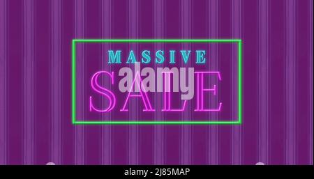 Image of massive sale text in a rectangle sparking 4k Stock Photo