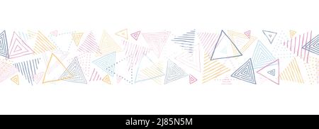 Fun and colorful seamless pattern with hand drawn triangles, great for wrapping, textiles, banners, wallpapers - vector surface design Stock Vector