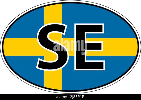Pair Swedish Euro Number Plate Stickers 