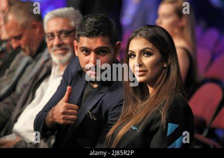 File photo dated 10-11-2018 of Amir Khan and wife Faryal Makhdoom. The 2004 Olympic silver medallist who became a unified world champion at light-welterweight, has announced the end of his in-ring career. Issue date: Friday May 13, 2022. Stock Photo