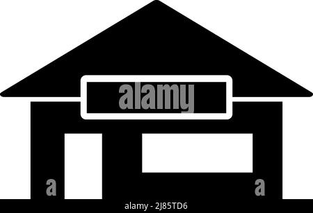 Rectangle button icon House silhouette. Button banner Rectangle badge interface for application illustration on neomorphic style on white background Stock Vector