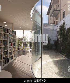 Maranello town library, designed by Pritzker awarded japanese architect Isozaki Arata and italian co-designer Andrea Maffei. Finished 2012. Stock Photo