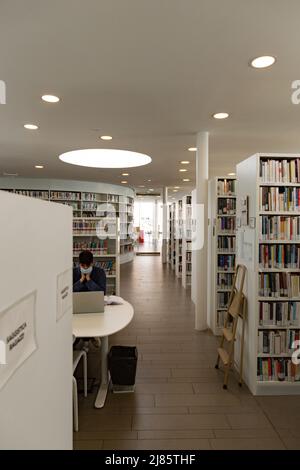 Maranello town library, designed by Pritzker awarded japanese architect Isozaki Arata and italian co-designer Andrea Maffei. Finished 2012. Stock Photo