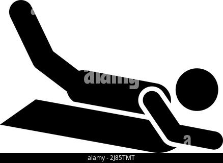Rectangle button icon Sledding. Button banner Rectangle badge interface for application illustration on neomorphic style on white background Stock Vector