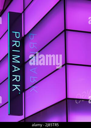 Dresden, Saxony, Germany - 23 September 2019: company logo of Primark store in Dresden. Stock Photo