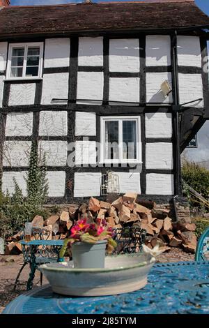 Typical half timbered house in English village Stock Photo