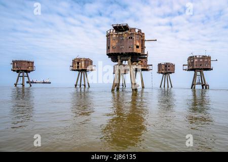 Red Sands Forts aka Maunsell Sea Forts Thames Estuary Stock Photo