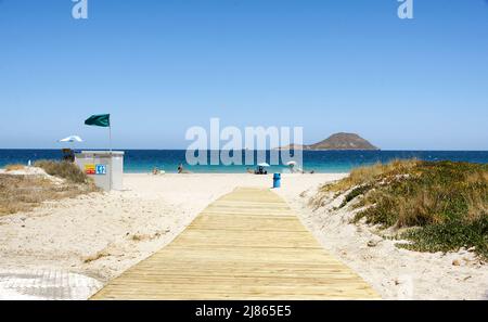 Panoramic view of La Manga del Mar Menor, Murcia, Spain, Europe, Stock Photo