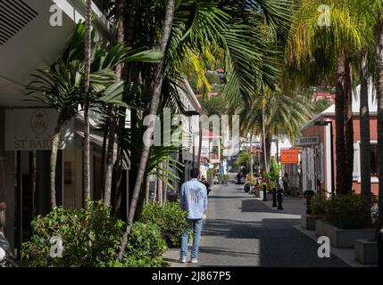 Gustavia, St. Bart's town skyline at the harbor Stock Photo - Alamy