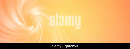 Summer orange spiral vortex soft blurred abstract gradient background banner, header texture. Wide screen wallpaper. Panoramic web banner with copy sp Stock Photo