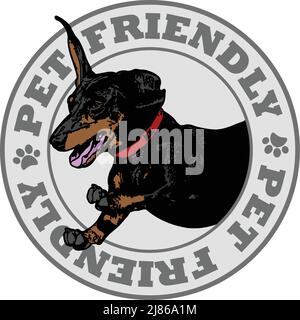 pet friendly label - vector illustration Stock Vector