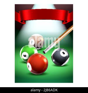 Billiards Tournament Promotional Poster Vector Stock Vector Image & Art ...