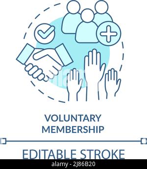 Voluntary membership turquoise concept icon Stock Vector