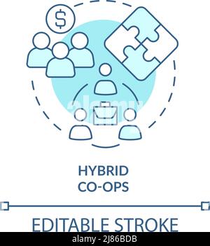 Hybrid co-ops turquoise concept icon Stock Vector