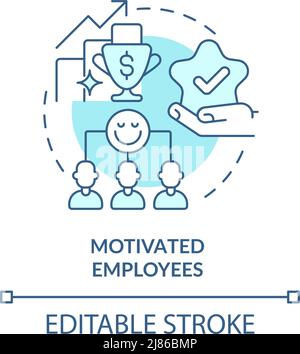 Motivated employees turquoise concept icon Stock Vector