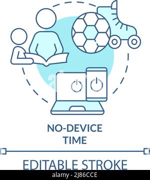 No device time turquoise concept icon Stock Vector
