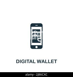 Digital Wallet icon. Monochrome simple Fintech Industry icon for templates, web design and infographics Stock Vector