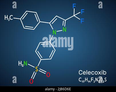 Coxib Celecoxib molecule. It is COX-2 inhibitor and nonsteroidal anti ...