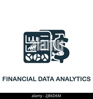Financial Data Analytics icon. Monochrome simple Fintech Industry icon for templates, web design and infographics Stock Vector