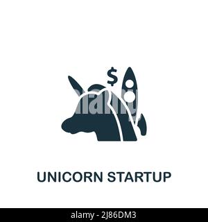 Unicorn Startup icon. Monochrome simple Fintech Industry icon for templates, web design and infographics Stock Vector