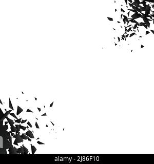 Explosion background with debris. Vector illustration for banner, backdrop, invitation, poster, web template. Stock Vector