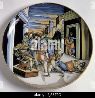 Anamorphosis (oil on panel) by Niceron, Jean Francois (1613-46); Palazzo Barberini, Gallerie Nazionali Barberini Corsini, Rome, Italy; French,  out of copyright. Stock Photo