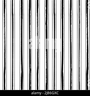 Grunge regency stripe vector pattern. Seamless textured striped background. Grungy irregular design. Painted brush strokes stripes. Hand drawn thin Stock Vector