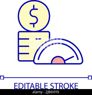 Long run solvency RGB color icon Stock Vector