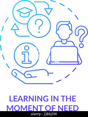 Learning in moment of need blue gradient concept icon Stock Vector