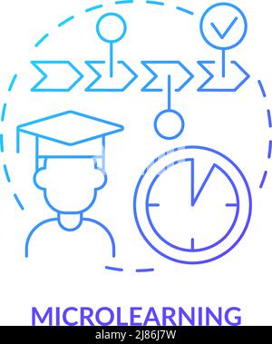 Microlearning blue gradient concept icon Stock Vector