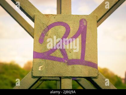 Graffiti on a section of an iron bridge in Manchester, UK Stock Photo