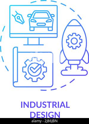 Industrial design blue gradient concept icon Stock Vector