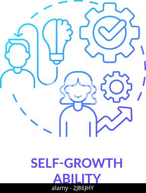 Self-growth ability blue gradient concept icon Stock Vector