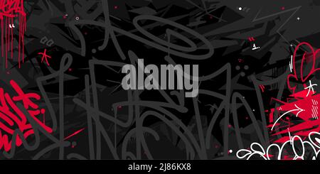 Dark Abstract Flat Urban Street Art Graffiti Style Vector Illustration Art Background Template  Stock Vector