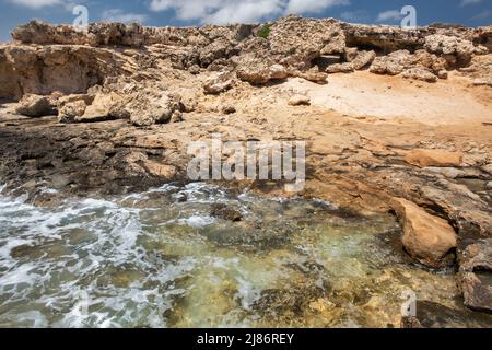 Rocky seascape in Ayia Napa, Cyprus Stock Photo