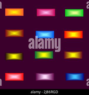 Collection of push buttons click icon element for internet download abstract background vector illustration Stock Vector