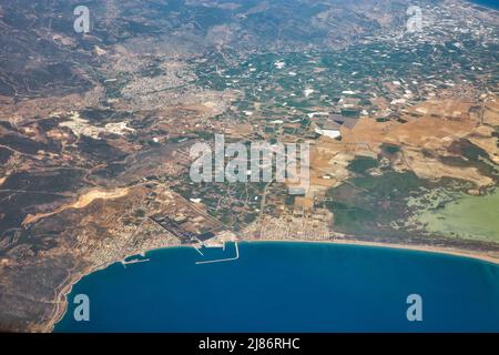 Aerial view over the peninsula with Tasucu city in Mersin Province, Turkey. Stock Photo