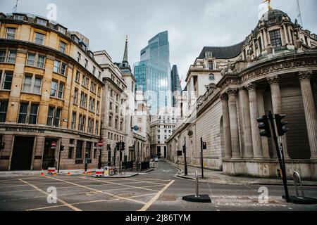 Bank, London, empty during the Covid-19 Pandemic in February 2021 Stock Photo