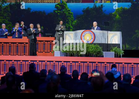 Chicago, United States of America. 11 May, 2022. U.S President Joe Biden, delivers remarks at the 40th International Brotherhood of Electrical Workers International convention at McCormick Place, May 11, 2022 in Chicago, Illinois.  Credit: Adam Schultz/White House Photo/Alamy Live News
