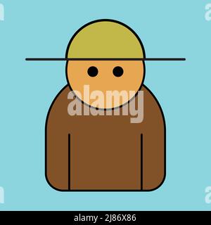Cowboy man hat - flat design vector illustration Stock Vector