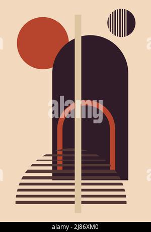 Wall art. Minimalistic abstract art background. Abstract design. Stock Vector