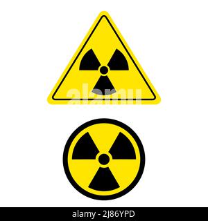Radiation yellow and black signs Stock Vector