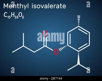 Validol Structure Menthyl isovalerate or validolum drug molecule. Skeletal formula Stock ...