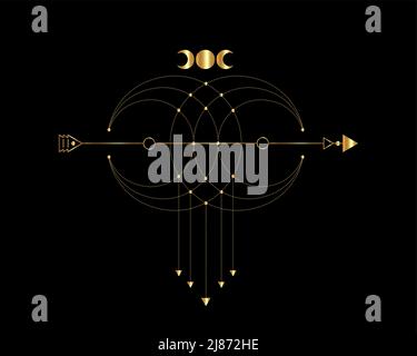 Alchemy esoteric mystical magic celestial talisman with snake, sun, stars  sacred geometry isolated. Spiritual occultism object. Vector illustrations  o Stock Vector Image & Art - Alamy