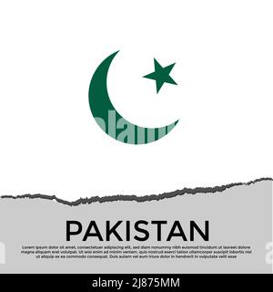 Beautiful Moon Poster. 14th August Pakistan Independence Day vector. Celebration Card. Illustration Stock Vector