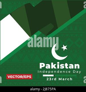 23rd March Pakistan day or freedom of Pakistan Stock Vector