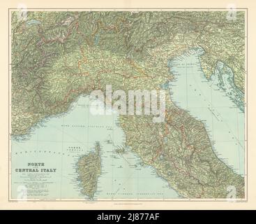 North Italy. w/o Trieste Tyrol. Lombardy Piedmont Veneto &c. STANFORD 1904 map Stock Photo