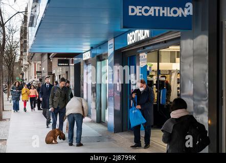 Pedestrians walk past the French sporting goods Decathlon store in Hong  Kong. (Photo by Budrul Chukrut / SOPA Images/Sipa USA Stock Photo - Alamy