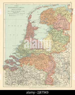 The Netherlands (Holland) in provinces / provincies. STANFORD c1925 old map Stock Photo